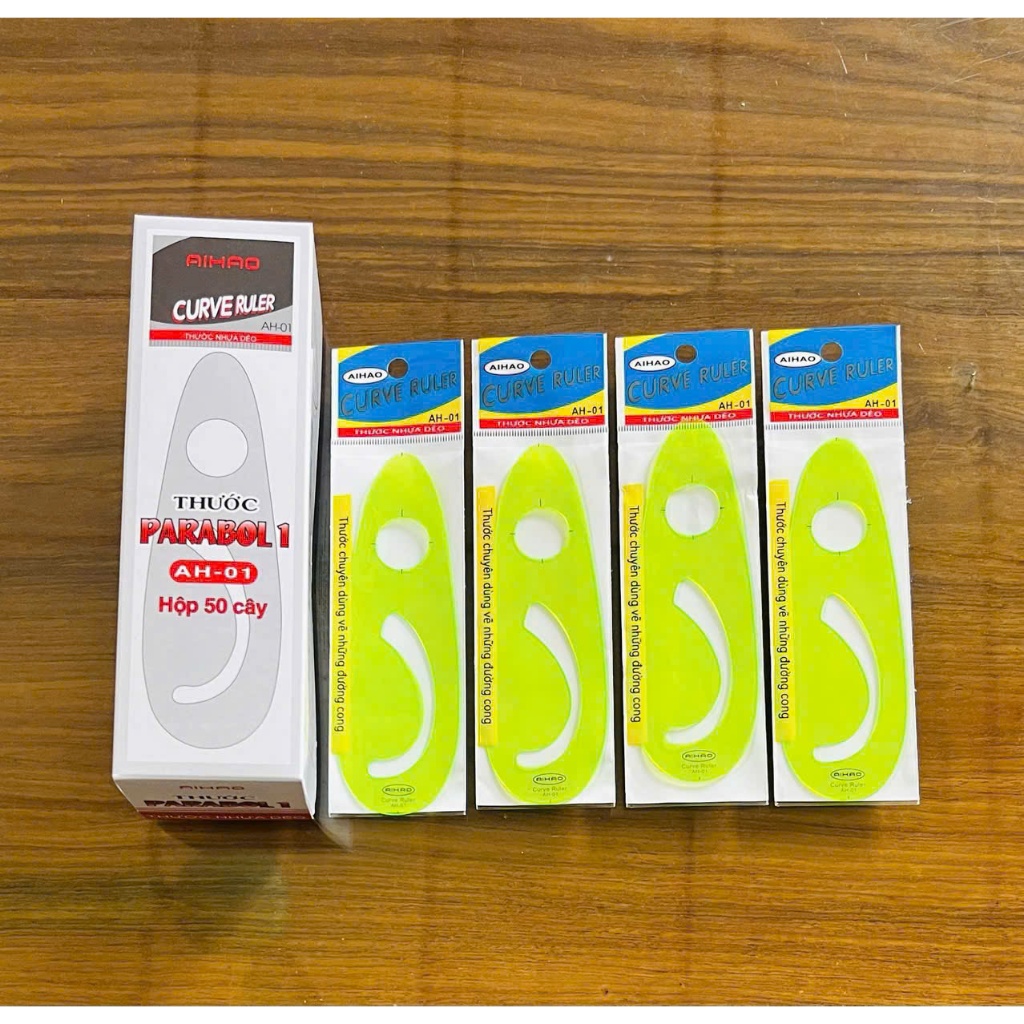 Combo 2/5/10 Cái Thước kẻ nhựa dẻo parabol Aihao AH-01