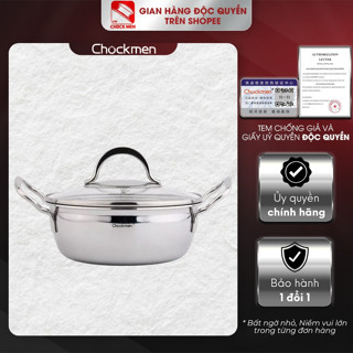 Nồi canh nồi lẩu nồi luộc gà Chockmen 12-14-16-18-20-22-24-26-28-30cm dùng trên mọi loại bếp (NTT)