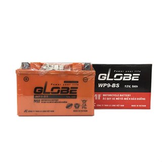 Ắc quy xe máy GLOBE WP9-BS 12V-9AH bình ắc quy khô cho xe máy Spacy, atila