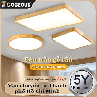 【COD】Đèn trần phòng khách Gogeous 3 màu đèn led trần Phong cách đơn giản gỗ đèn thả trần đẹp phòng ngủ