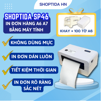Máy in đơn hàng Shoptida SP46 in đơn hàng, phiếu gửi, minicode, logo tự dán, bảo hành 12 tháng | BigBuy360 - bigbuy360.vn