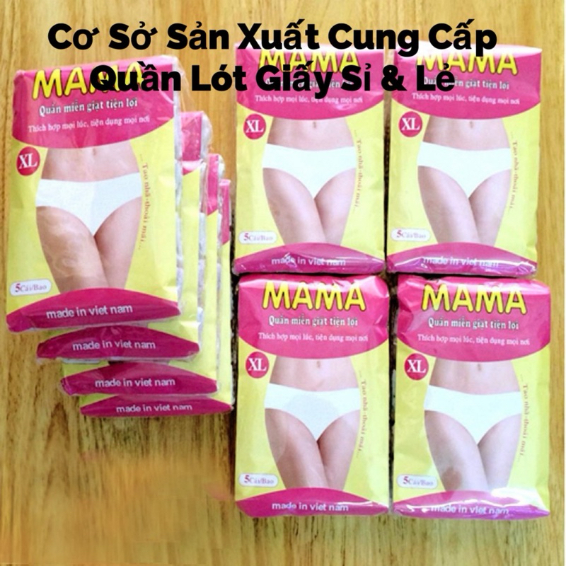 Quần Lót Giấy MAMA 1 gói 5 chiếc (MSP: Đáy Liền - 1lớp đáy)