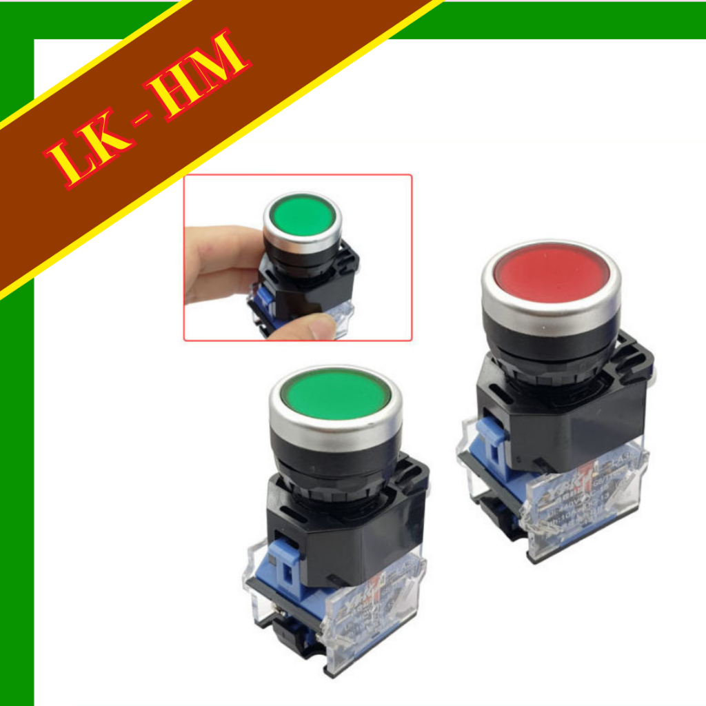 Nút nhấn nhả 2 tiếp điểm LA38-11BN 22mm