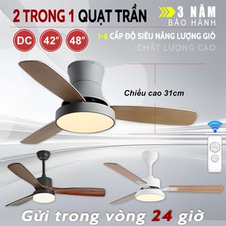 Gogeous 3 cánh quạt trần DC quạt trần phòng khách tắt tiếng quạt trần đèn