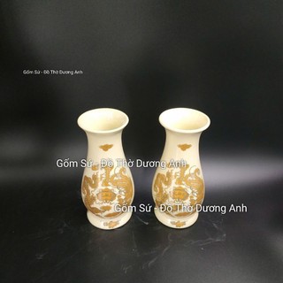 Lọ hoa thờ, bình hoa, Lọ cắm hoa màu Vàng Ngà