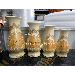 Lọ hoa thờ, bình hoa, Lọ cắm hoa màu Vàng Ngà