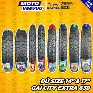 [MTVV] Vỏ lốp xe máy CAMEL 638 Gai CITY EXTRA đủ size 60 70 80 90 17 14 TT TL Gai Michelin<END>