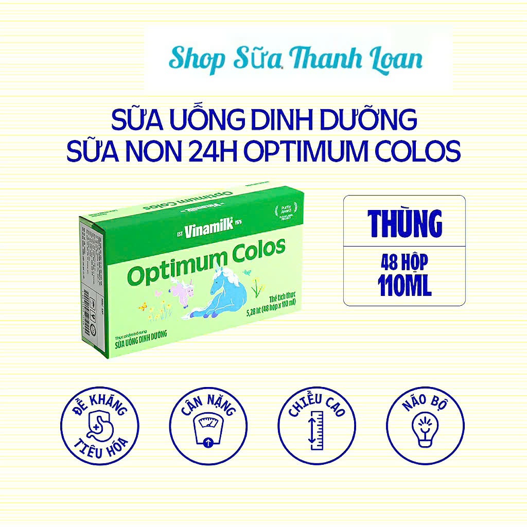 [HSD T9-2026] COMBO 4 LỐC 16 Hộp Sữa Non Vinamilk Optimum Colos Gold 110ml.