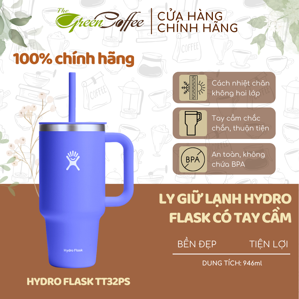 Bình Giữ Nhiệt Hydro Flask Around Travel Tumbler 946ml Cách Nhiệt Chân Không Giảm Rác Thải Nhựa