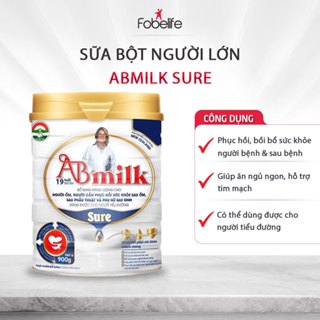 Sữa Bột Abmilk Sure ĐK Bổ Sung Năng Lượng Phục Hồi Sức Khỏe Sau Bệnh Có Thể Dùng Cho Người Tiểu Đường - Hộp 900g