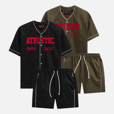 Set Nam Shirt Short Athletic Daily, Chất Vải Kaki Thoải Mái, SB0049, SOME HOW STORE