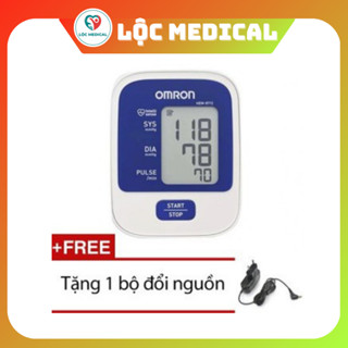 Máy đo huyết áp bắp tay Omron Hem 8712 (Trắng phối xanh) + Tặng bộ đổi nguồn