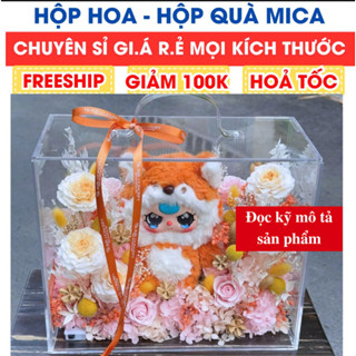 Hộp hoa mica - Hộp vali đựng quà - đựng hoa quả bằng mica có quai xách - Chuyên sỉ và lẻ