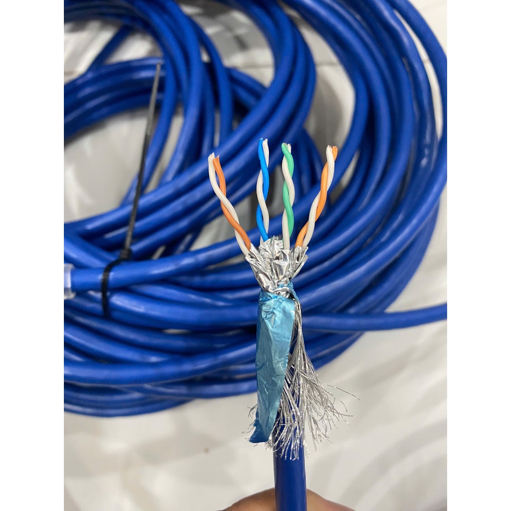 100M - Cáp mạng Cat7 S/FTP Ancomteck chống nhiễu 3 lớp lõi lụa chuẩn đồng 100%.