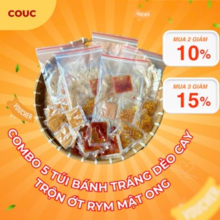 Combo 5 Túi Bánh Tráng Phơi Sương Dẻo Cay trộn gia vị ớt rim mật ong