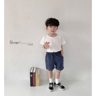Quần short Beemo phối túi vải da cá giả bò cho bé trai mặc đi chơi, đi học từ 9-24kg 4156QHB