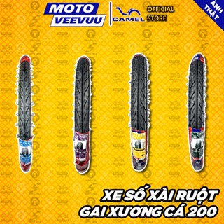 [MTVV] Vỏ lốp xe máy KHÔNG KÈM SĂM CAMEL 200 Gai xương cá 45 50 60 70 80 90 100 17 TT (Lốp xài ruột)<END>
