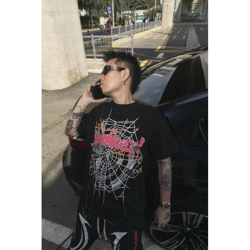 [SMAKER] Áo thun cotton nam nữ Unisex form rộng tay lỡ, local brand chính hãng-SMAKER SPIDER TEE IN 