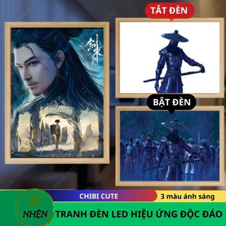 Tranh Đèn Led 3D Kiếm Lai để bàn, tranh đèn Bất Lương Soái phát sáng Anime treo tường làm quà tặng