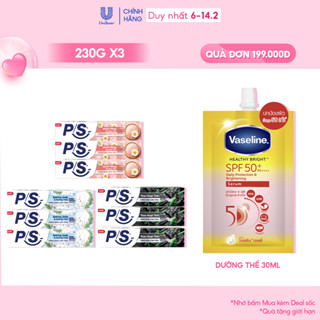 Bộ 3 Kem Đánh Răng P/S Trắng Răng Lành Tính - 100% Kiểm Chứng 230g/ hộp