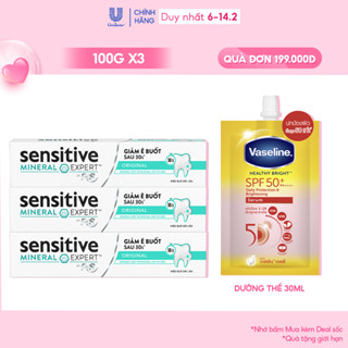 Bộ 3 Hộp Kem đánh răng P/S giảm ê buốt sau 30 giây Sensitive Mineral Expert Original với tác động từ khoáng 100g