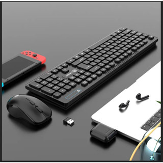 Bộ bàn phím và chuột wireless không dây văn phòng TJ808/ W100, hàng nhập khẩu OEM- Full Box