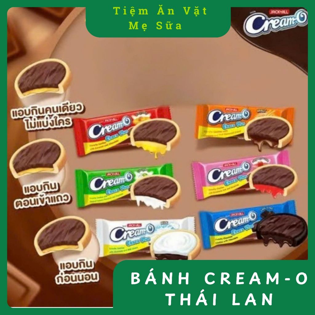 BÁNH QUY CREAM O THÁI LAN CHOCO PLUS JACK&JILL NHÂN CHOCOLATE, BÁNH QUY KẸP CREAM O ĐỦ VỊ
