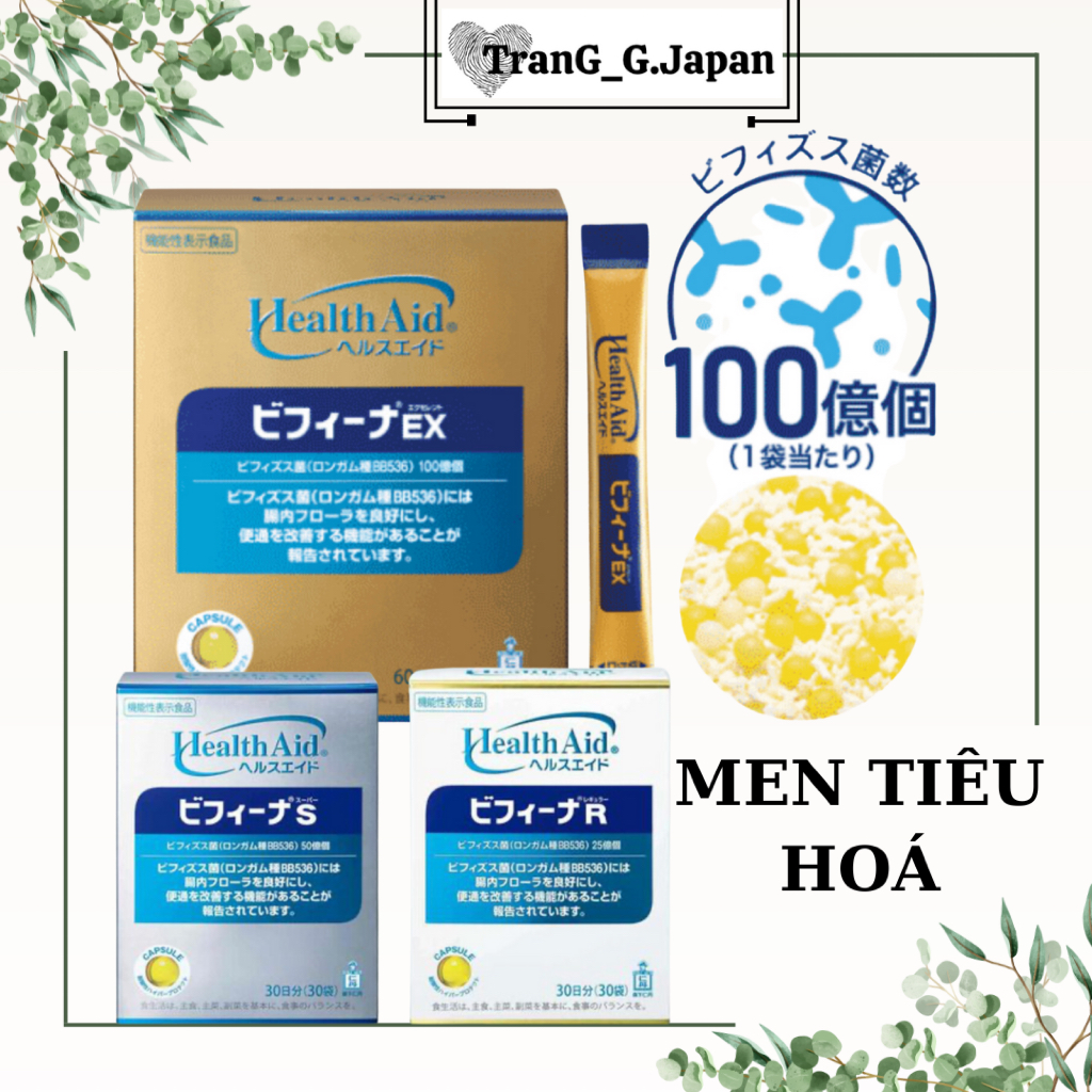 Men Vi Sinh Bifina Health Aid EX Nhật Bản Hộp 60 gói Hỗ Trợ Người Táo Bón