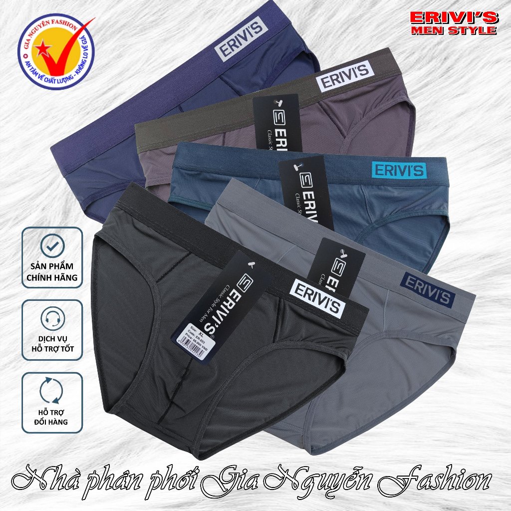 1 chiếc quần lót nam thương hiệu Erivis, chất liệu Cotton lạnh thông hơi. Hàng Việt Nam chất lượng c
