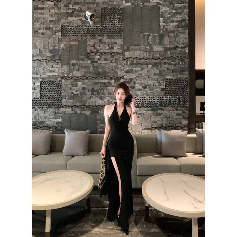 Đầm body cổ yếm khoét ngực phối xẻ tà TABISHOP Váy body dự tiệc thiết kế sexy sang chảnh đi biển đi chơi(62) | BigBuy360 - bigbuy360.vn