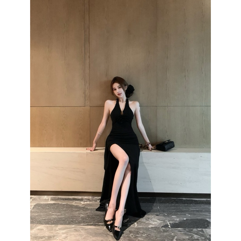 Đầm body cổ yếm khoét ngực phối xẻ tà TABISHOP Váy body dự tiệc thiết kế sexy sang chảnh đi biển đi chơi(62) | BigBuy360 - bigbuy360.vn