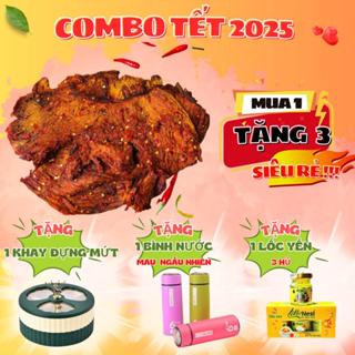 MUA 1 TẶNG 3: MUA 500G KHÔ BÒ TẶNG 1 KHAY ĐỰNG MỨT  + 1 LỐC YẾN 3 HỦ + 1 BÌNH ĐỰNG NƯỚC - Bò mềm, ngon, đậm vị.