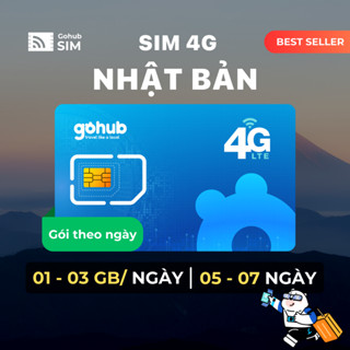 [GOHUB] SIM 4G du lịch Nhật Bản - Gói theo ngày (5 - 7 ngày) - Tặng kèm que chọc SIM