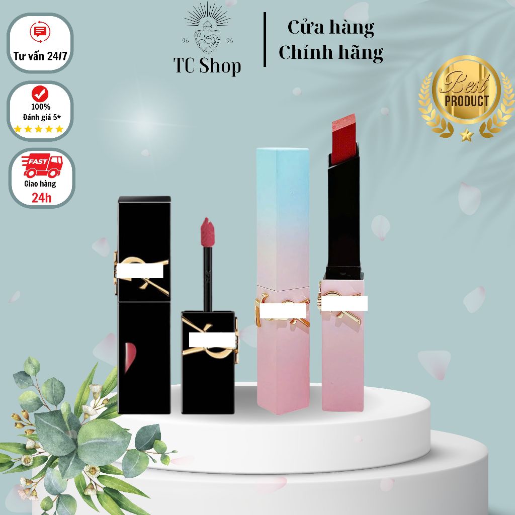  Son kem Y.S.L Full size và mini - Son lì ysl thỏi the slim bản limited bản xanh hồng mới ra 77 - 1966 mới ra 