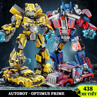Đồ Chơi Lắp Ráp Mô Hình Robot Transformers Optimus Prime 438 Chi Tiết Cao 20cm, Đồ Chơi Cho Bé Trai Robot BumbleBee