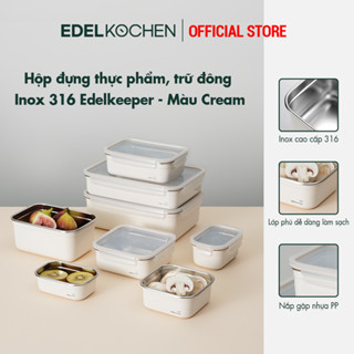 Hộp đựng thực phẩm, trữ đông Inox 316 Edelkochen Edelkeeper Collection - Màu Cream