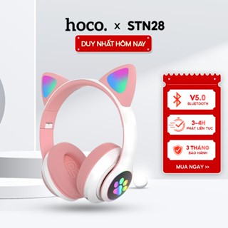 Tai nghe chụp tai không dây bluetooth HOCO X STN28 màu sắc cute,tai nghe chống ồn âm thanh ấm bass mạnh
