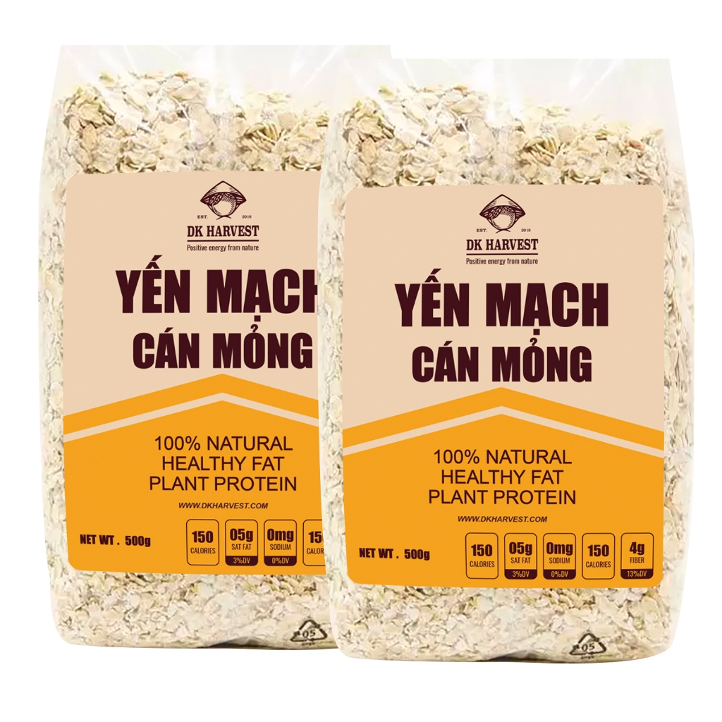 [COMBO TIẾT KIỆM] 1kg Yến Mạch Cán Dẹt 0.9mm - DK Harvest Nhập Khẩu Úc | Ngũ Cốc Dinh Dưỡng, Hỗ Trợ Giảm Cân