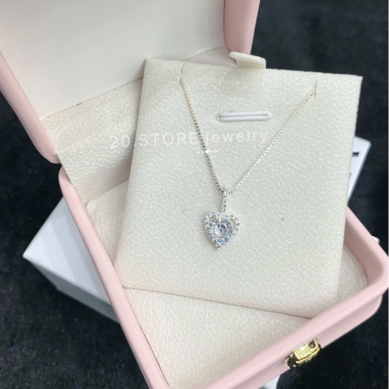 [ FULLBOX PANDORA ] Dây chuyền bạc nữ trái tim thiết kế nhẹ nhàng - Dây chuyền 20.STORE jewelry 💎