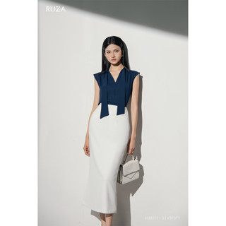 Áo sơ mi nữ tay ngăn RUZA công sở thiết kế thanh lịch sang trọng ANB273