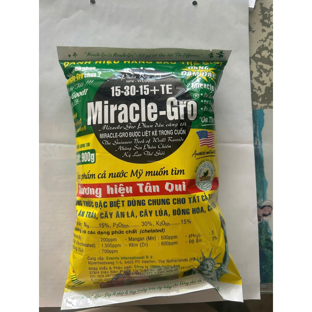 Miracle-Gro 15-30-15 TE 900g - Thương hiệu tân qui