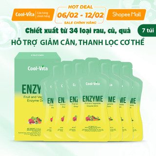 Nước Uống Enzyme Coolvita Giúp Thanh Lọc Hỗ Trợ Giảm Cân Từ 34 Loại Rau Củ Quả (45ml× 7 túi)/hộp
