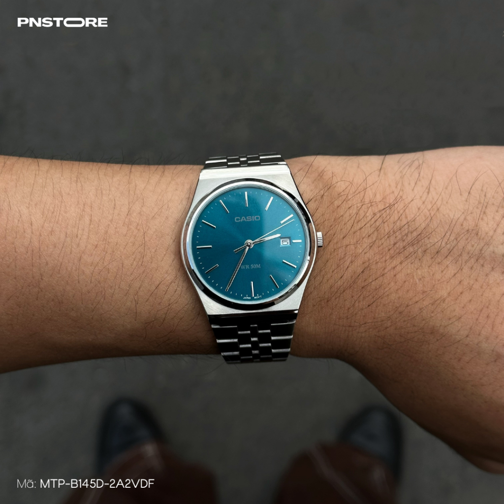 Đồng hồ chính hãng Casio MTP-B145D-2A2VDF PNSTORE Unisex, chống nước 50m, mặt 35mm