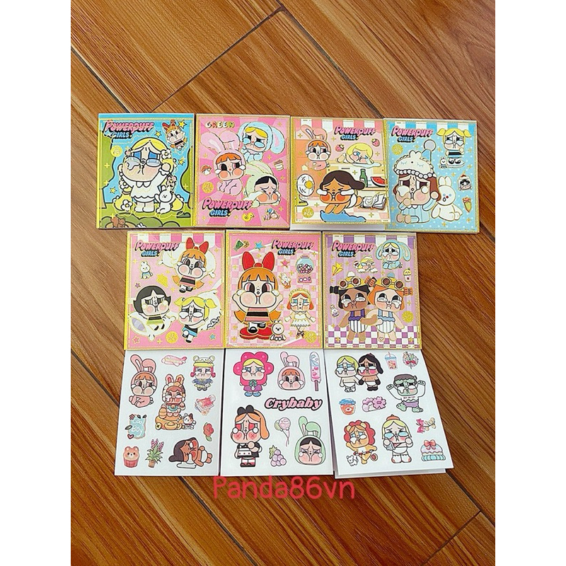Set 7 Sổ Sticker Powerpuff Girls - 1 Sổ Gồm 12 Trang Với Nhiều Hình Dán Powerpuff Girls Dễ Thương ( 