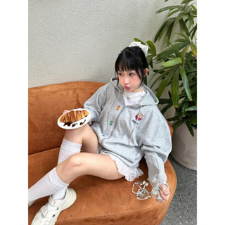 Áo khoác nỉ zip local brand Whether Or Not unisex nam nữ form rộng nỉ Petal