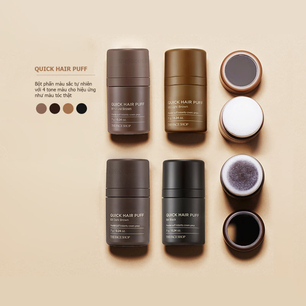 Phấn Che Khuyết Điểm Tóc Che Hói Tóc The Face Shop Quick Hair Puff The Face Shop