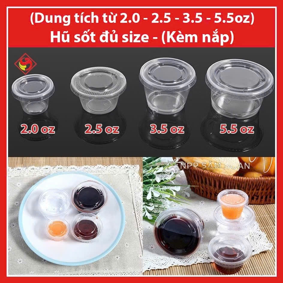 100 cái - Hũ sốt đựng nước chấm đủ size