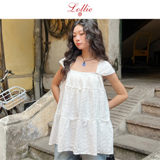 LOLLIE STUDIO - Áo babydoll thô đục lỗ Jamie Top Lolliemade TKA391 chất liệu mềm mại thoáng mát dễ dàng phối đồ