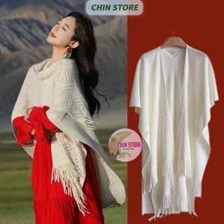  Khăn Choàng Dệt Kim Mới Áo Choàng Len Nữ Đa Năng Chất Liệu Mỏng Nhẹ Thoáng 