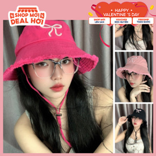 Mũ Bucket Tua Rua Nơ Vành Rộng Chống nắng Form Unisex Nam Nữ